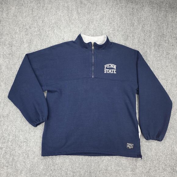 Vintage Penn State Sweatshirt Mens XL Blue 1/4 Zip Russell Athletic Pullover USA - Picture 2 of 16
